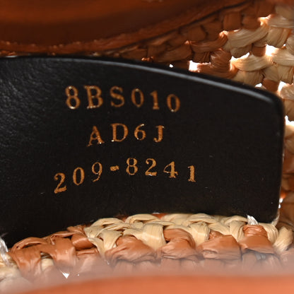 Fendi Raffia Vitello Seta F is Fendi FF Woven Mini Mon Tresor Bucket Bag Brick Natural 7 of 10