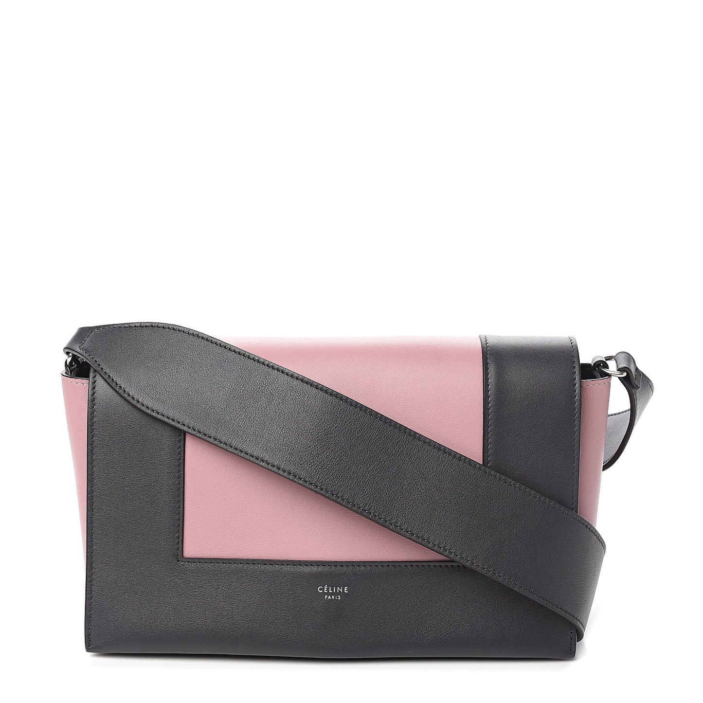 Shiny Smooth Calfskin Medium Frame Shoulder Bag Liquorice Antique Rose
