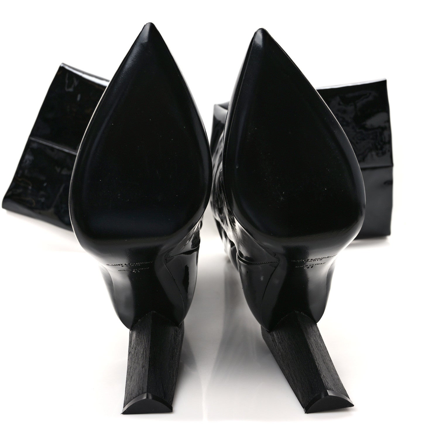 Saint Laurent Patent Over The Knee Boots 41 Black 5 of 6
