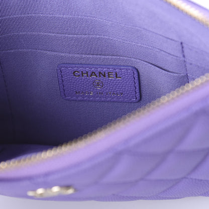 Chanel Caviar Quilted Small Zipped Pouch Purple 5 of 9