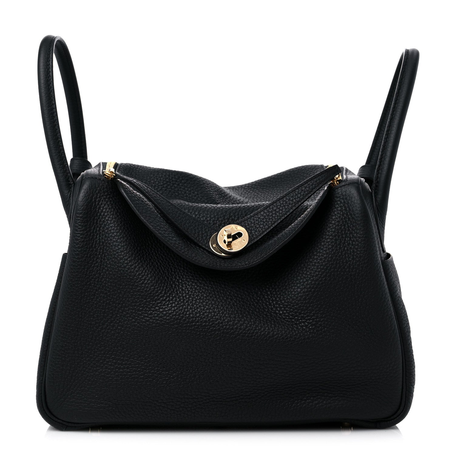 Hermes Taurillon Clemence Lindy 30 Black 1 of 9