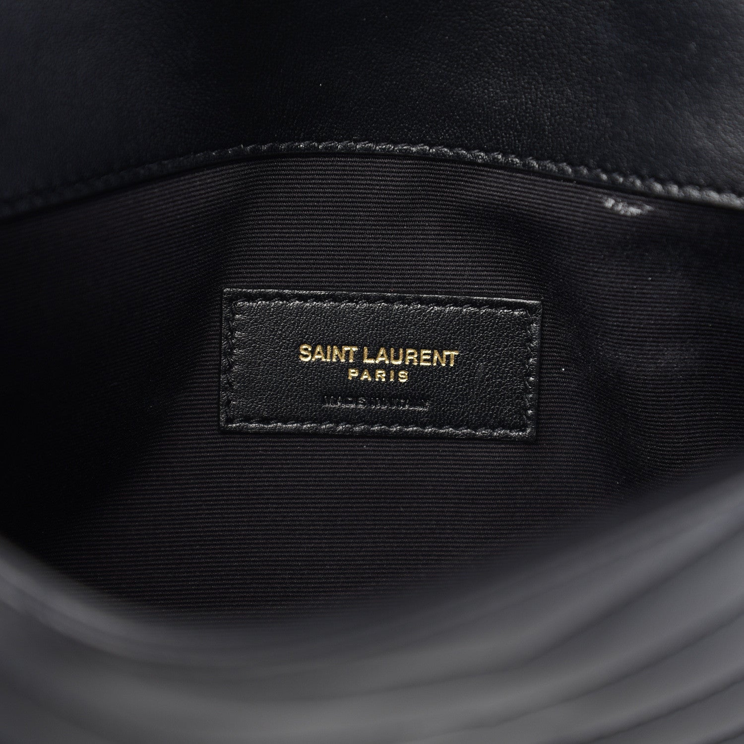 Saint Laurent Calfskin Matelasse Chevron Monogram Uptown Clutch Black 5 of 7