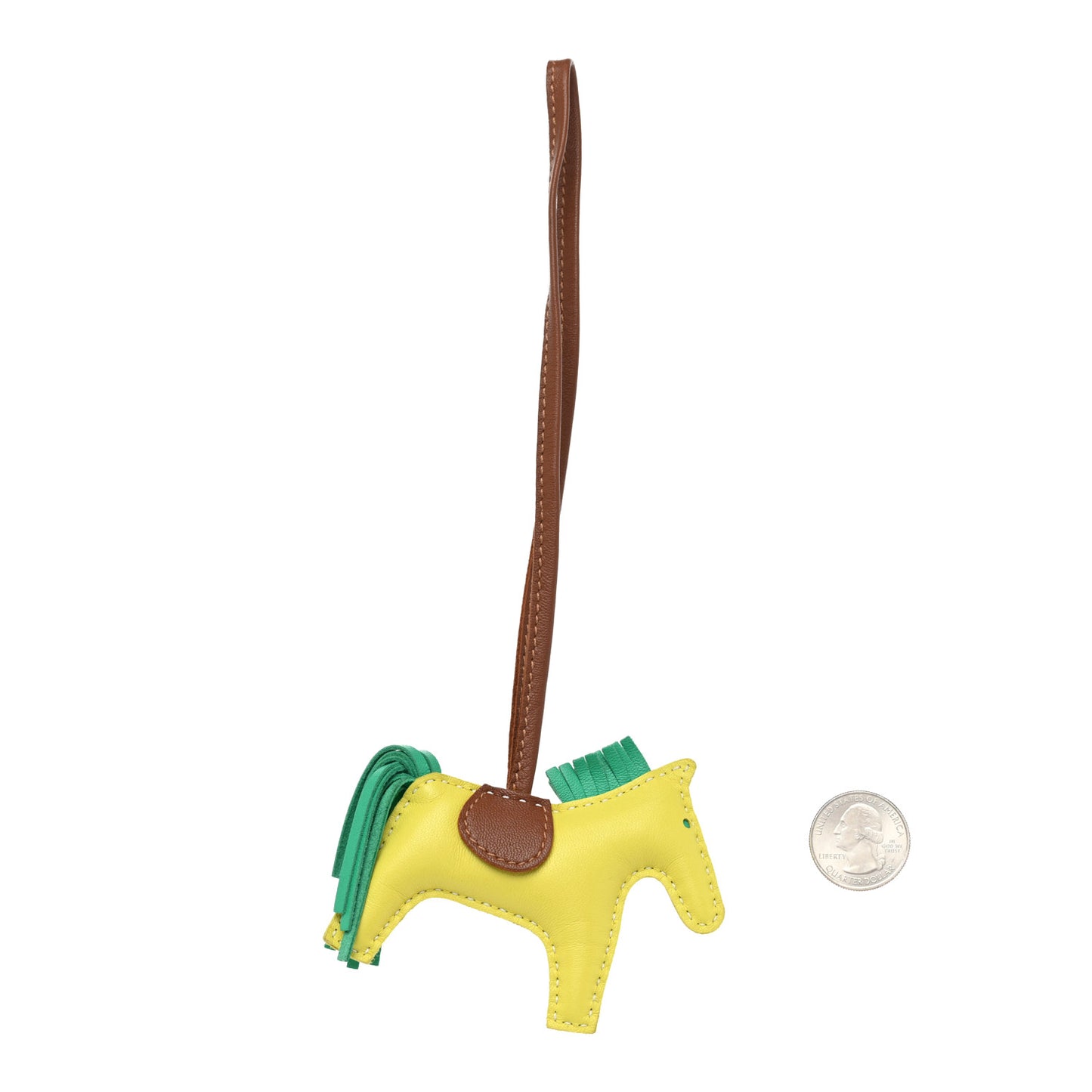 Milo Lambskin Grigri Rodeo Horse Bag Charm PM Lime Menthe Fauve