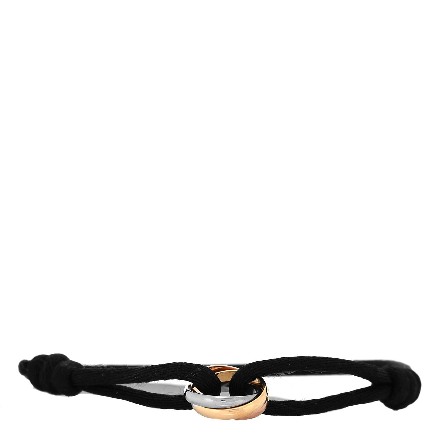 Cartier 18K Pink Yellow White Gold Trinity Adjustable Cord Bracelet Black 1 of 7