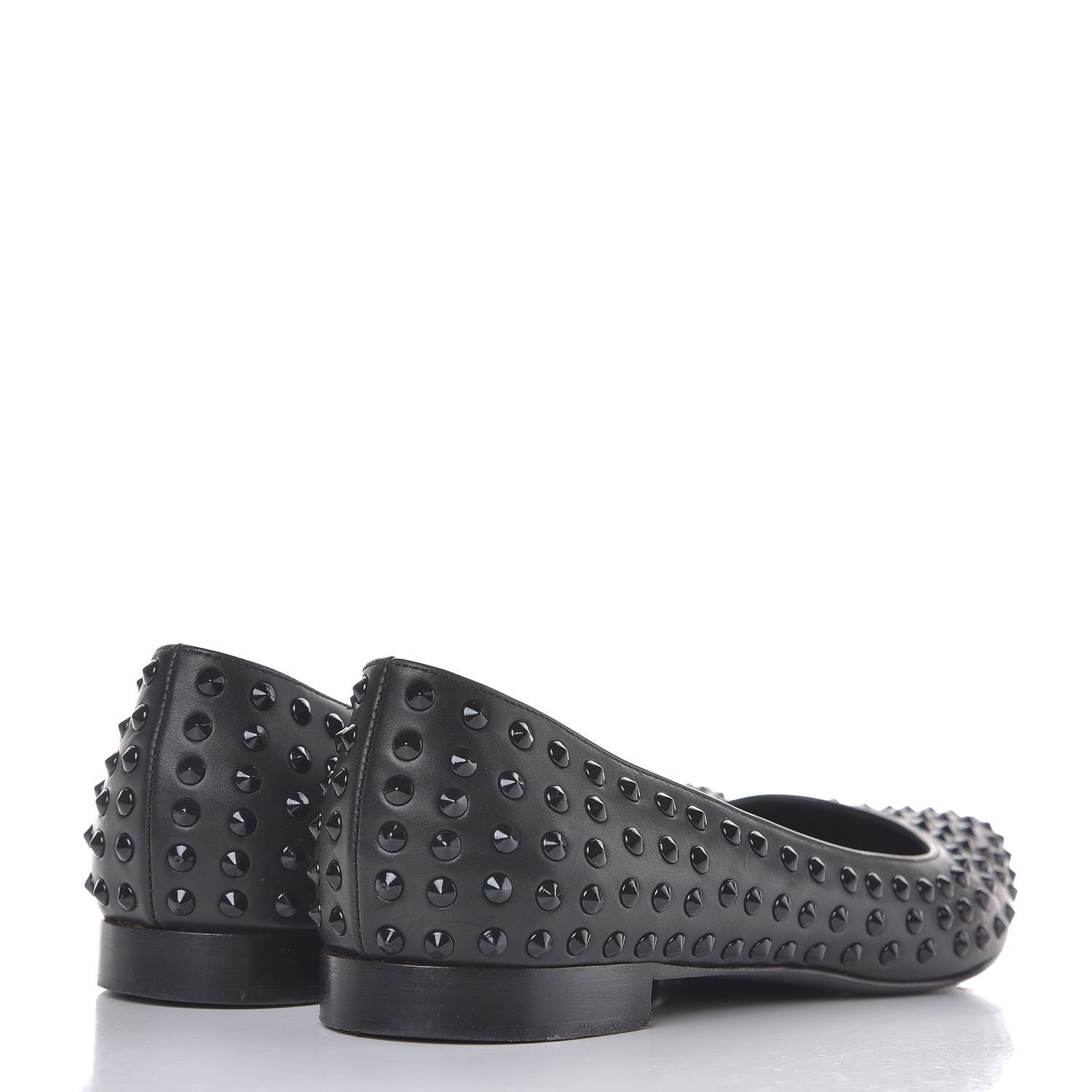 Saint Laurent Calfskin Studded Paris Ballerina Flats 37 Black 4 of 10