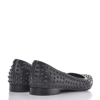 Saint Laurent Calfskin Studded Paris Ballerina Flats 37 Black 4 of 10
