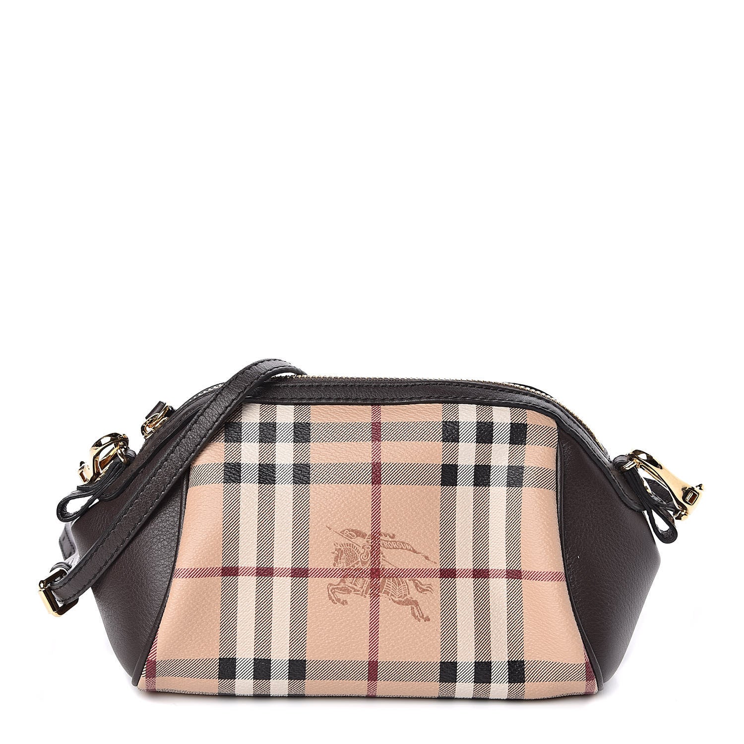 Burberry Haymarket Check Mini Blaze Crossbody Bag Chocolate 1 of 12