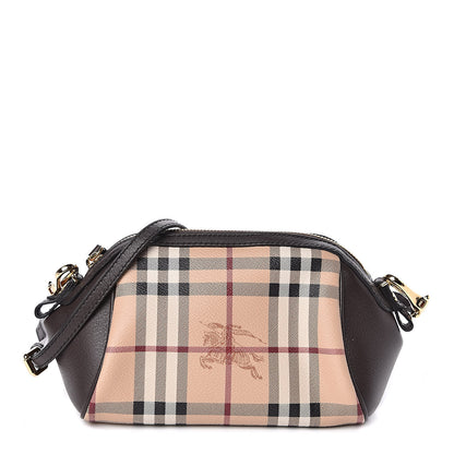 Burberry Haymarket Check Mini Blaze Crossbody Bag Chocolate 1 of 12