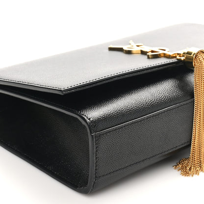 Saint Laurent Grain De Poudre Medium Classic Monogram Kate Tassel Satchel Black 9 of 10