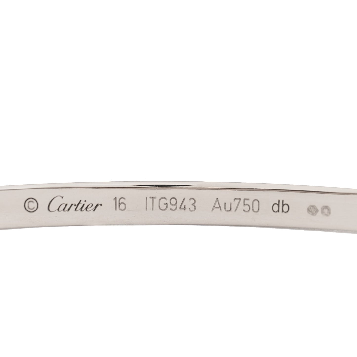 18K White Gold Small LOVE Bracelet 16