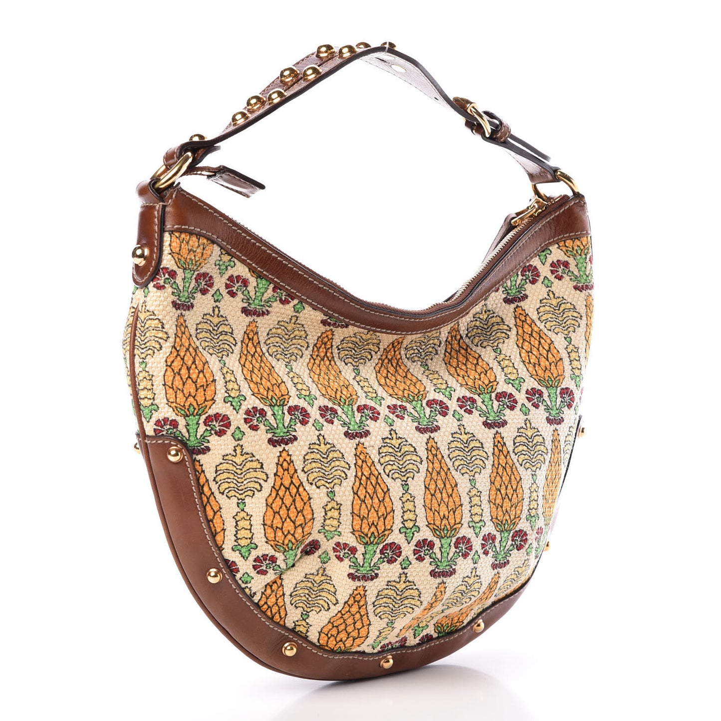Monogram Biba Pineapple Print Hobo Brown