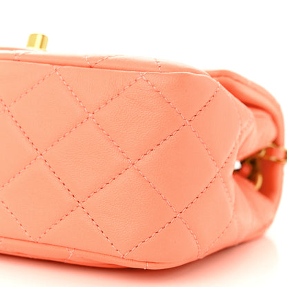 Chanel Lambskin Quilted Mini Pearl Crush Flap Light Orange 10 of 13