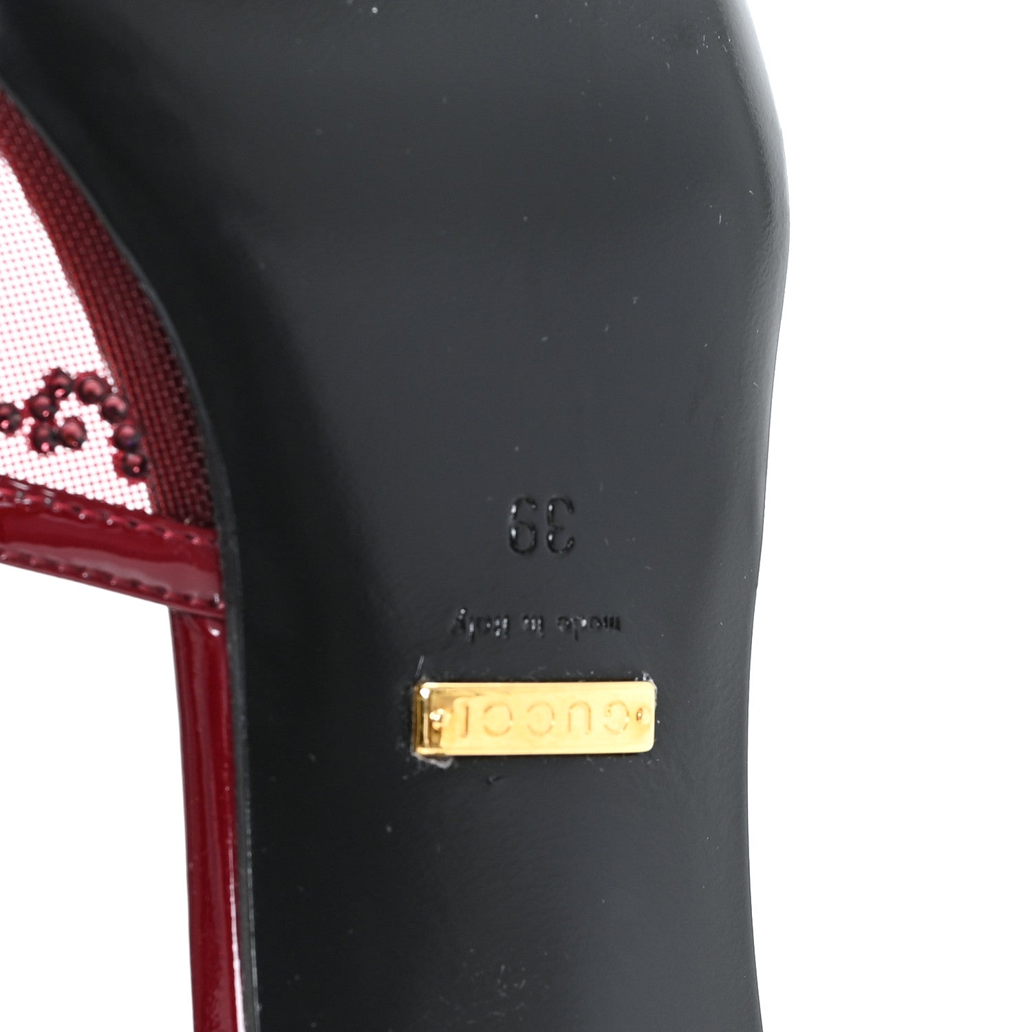 Gucci Tela Retino Kid Scamosciato Crystal GG Monogram Square G 35mm Slingback Pumps 39 Rosso Ancora 7 of 9