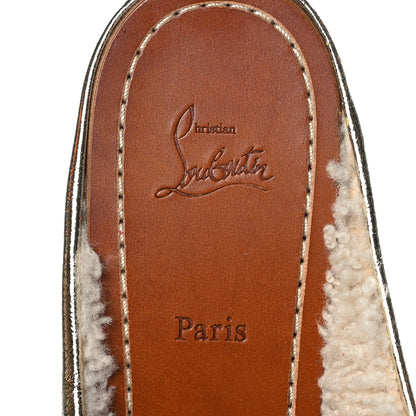Christian Louboutin Metallic Calfskin Shearling Joan 130 Clog 40.5 Gold 6 of 7