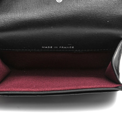 Chanel Lambskin Quilted Flap Card Holder Wallet Black 5 of 9