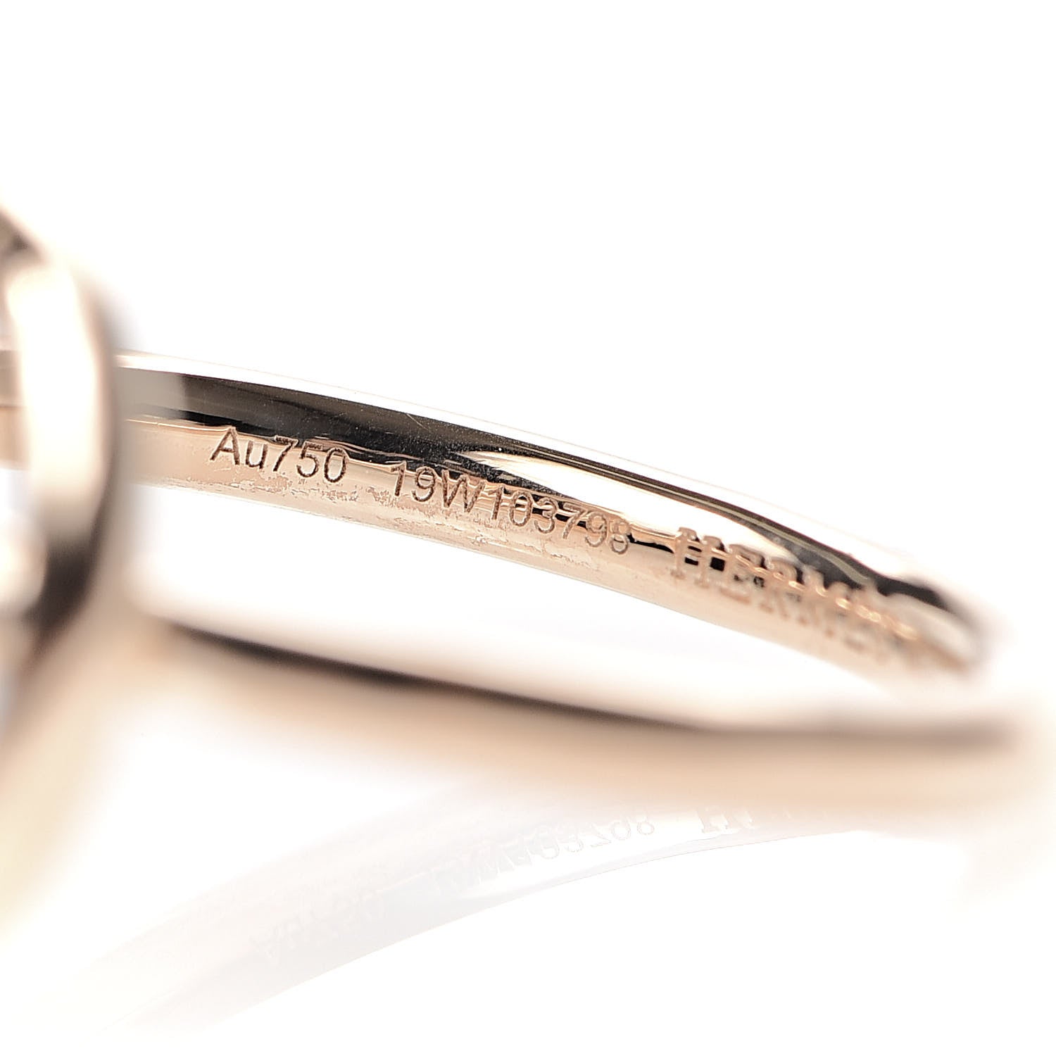 Hermes 18K Rose Gold Diamond PM Echappee Ring 52 6 4 of 6
