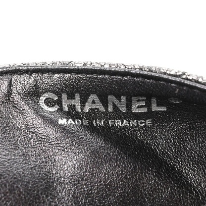Chanel Metallic Crackled Calfskin Quilted East West Flap Dark Silver 6 of 10