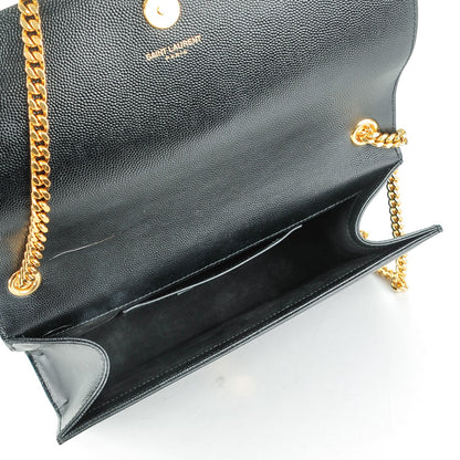 Saint Laurent Grain De Poudre Medium Classic Monogram Kate Satchel Black 5 of 6
