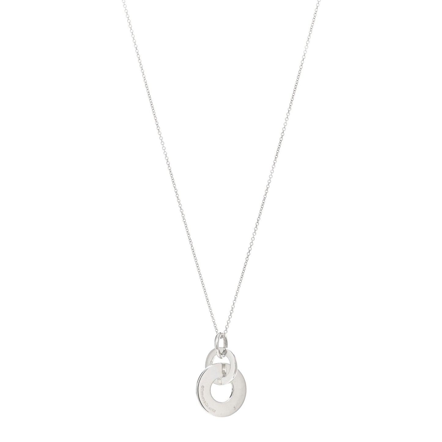 Sterling Silver 1837 Double Interlocking Drop Pendant Necklace