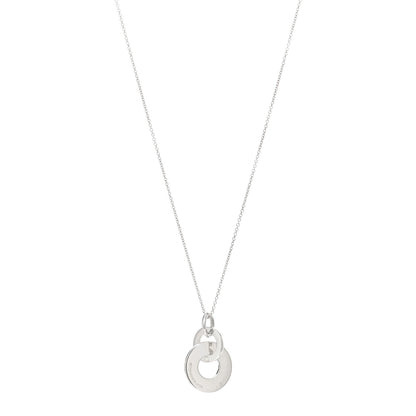 Tiffany Sterling Silver 1837 Double Interlocking Drop Pendant Necklace 1 of 3