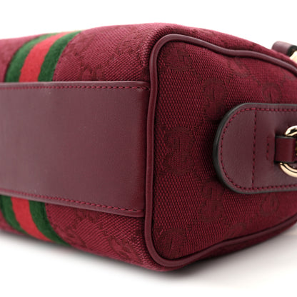 Gucci GG Supreme Monogram Textured Dollar Calfskin Web Super Mini Ophidia Top Handle Bowler Bag Rosso Ancora 19 of 19