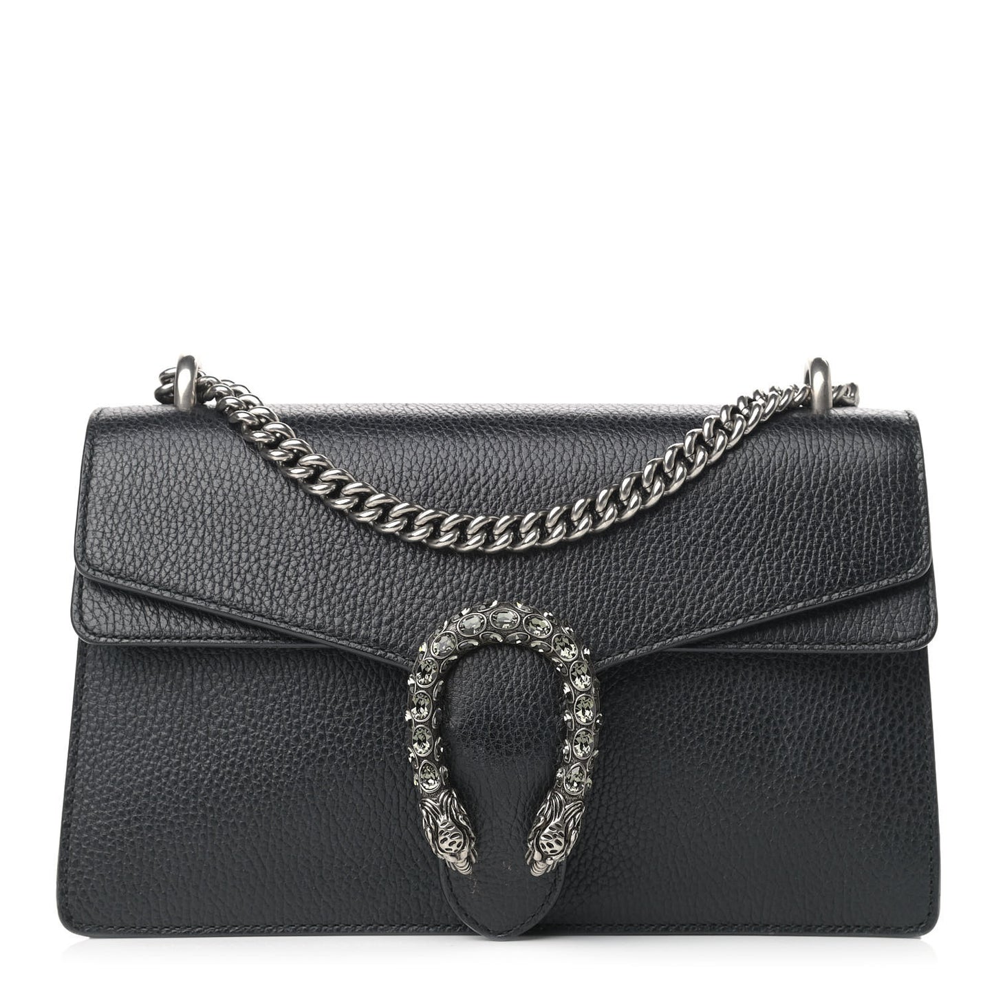 Pebbled Calfskin Small Dionysus Shoulder Bag Black