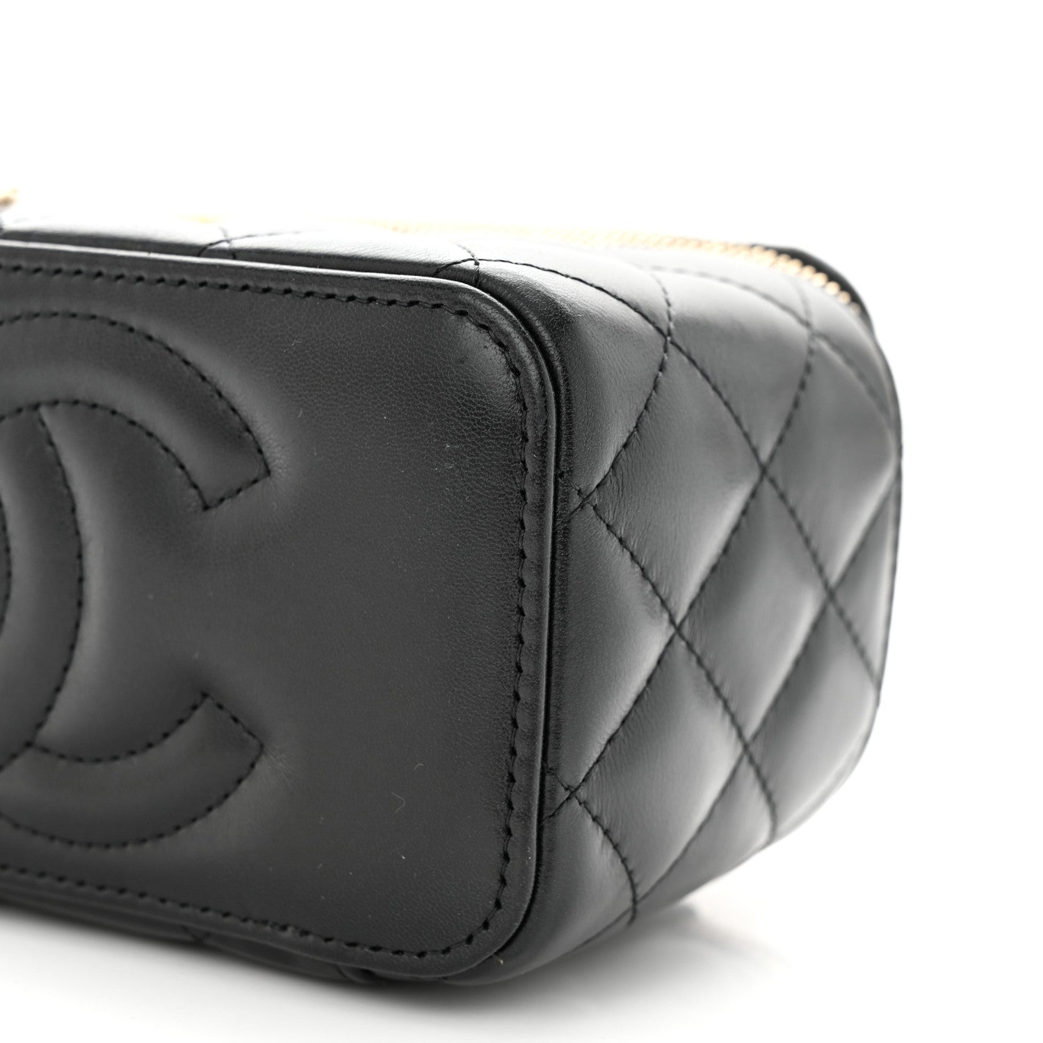 Chanel Lambskin Quilted Small Pillow Crush Vanity Case With Chain Black 10 of 11