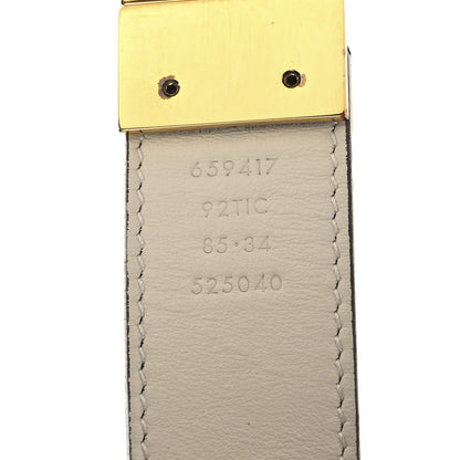 Gucci GG Supreme Monogram Plutone Calfskin Double G Reversible 30mm Belt 85 34 Beige Ebony Mystic White 5 of 8