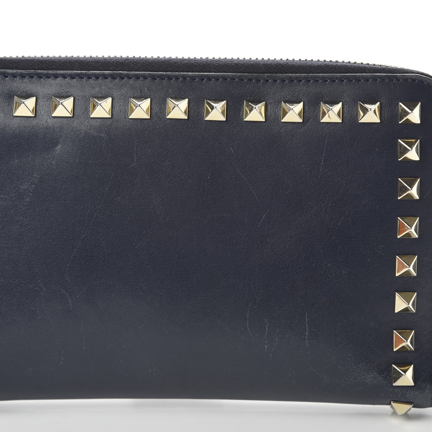 Valentino Garavani Nappa Rockstud Organizer Zip Around Wallet Marine 9 of 10