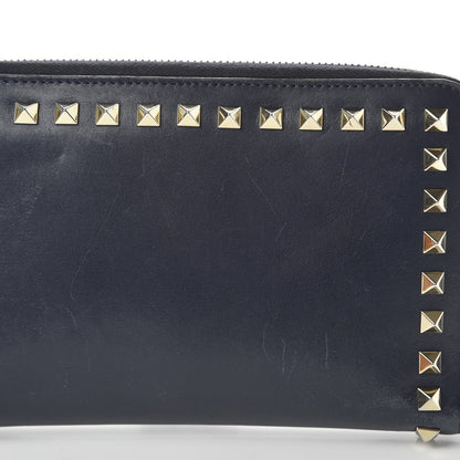 Valentino Garavani Nappa Rockstud Organizer Zip Around Wallet Marine 9 of 10