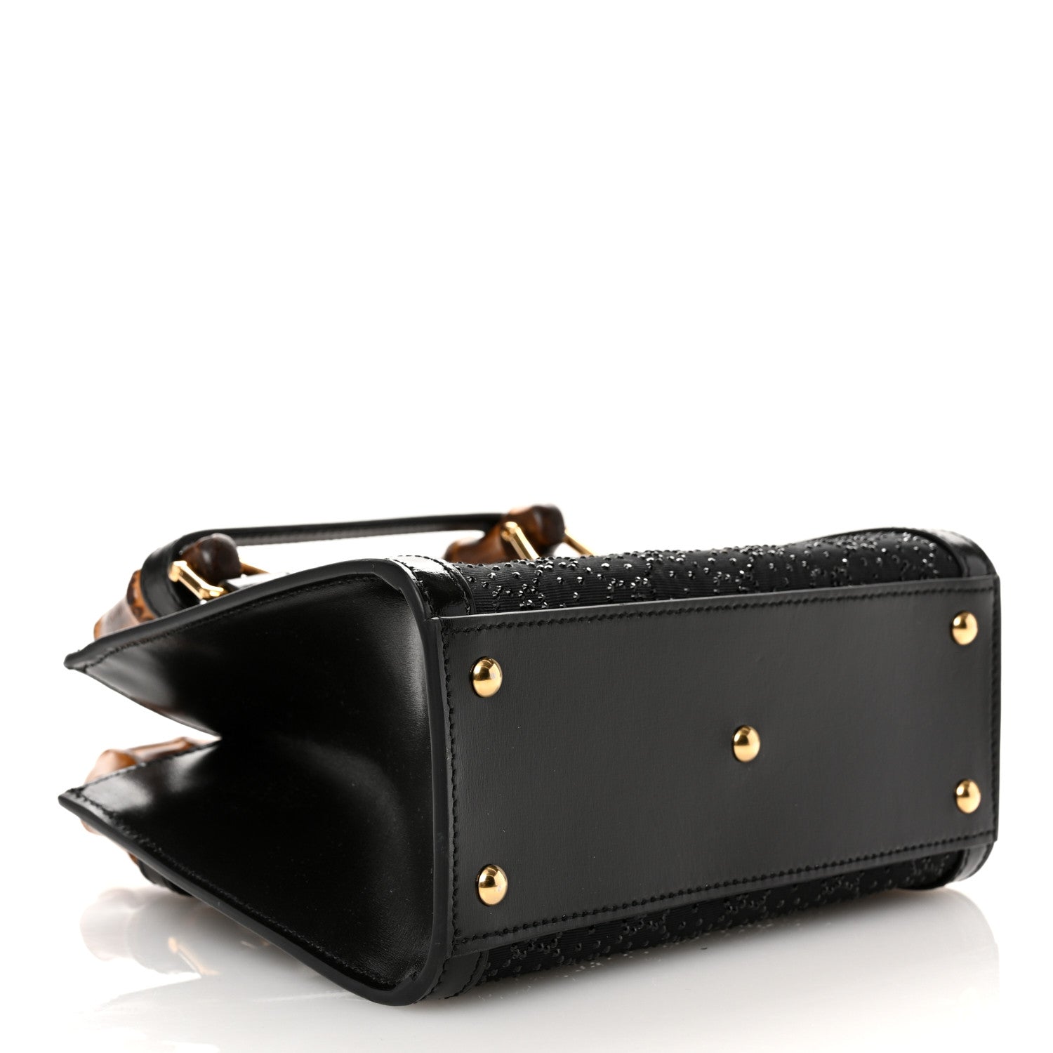 Gucci New Canvas Charisma Calfskin Crystal GG Monogram Mini Diana Tote Black 4 of 9