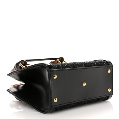 Gucci New Canvas Charisma Calfskin Crystal GG Monogram Mini Diana Tote Black 4 of 9