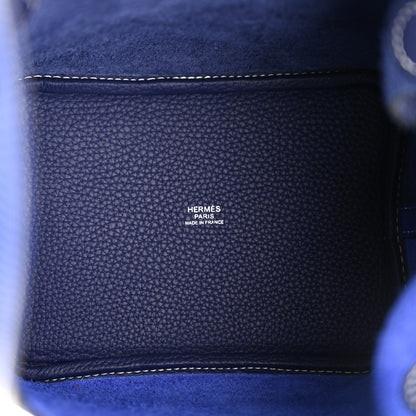 Hermes Taurillon Clemence Casaque Picotin Lock 18 PM Bleu Electrique Bleu Encre 5 of 11