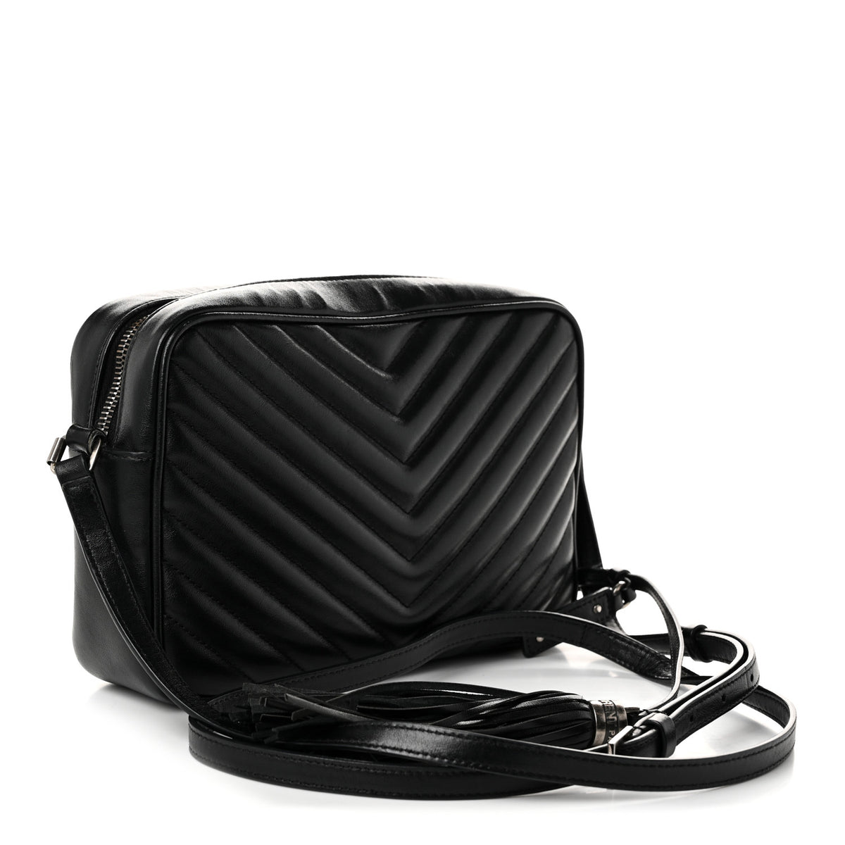 Calfskin Matelasse Monogram Lou Camera Bag Black
