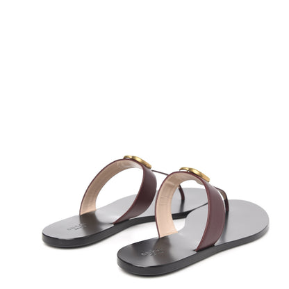 Gucci Calfskin GG Marmont Thong Sandals 40.5 Vintage Bordeaux 4 of 9