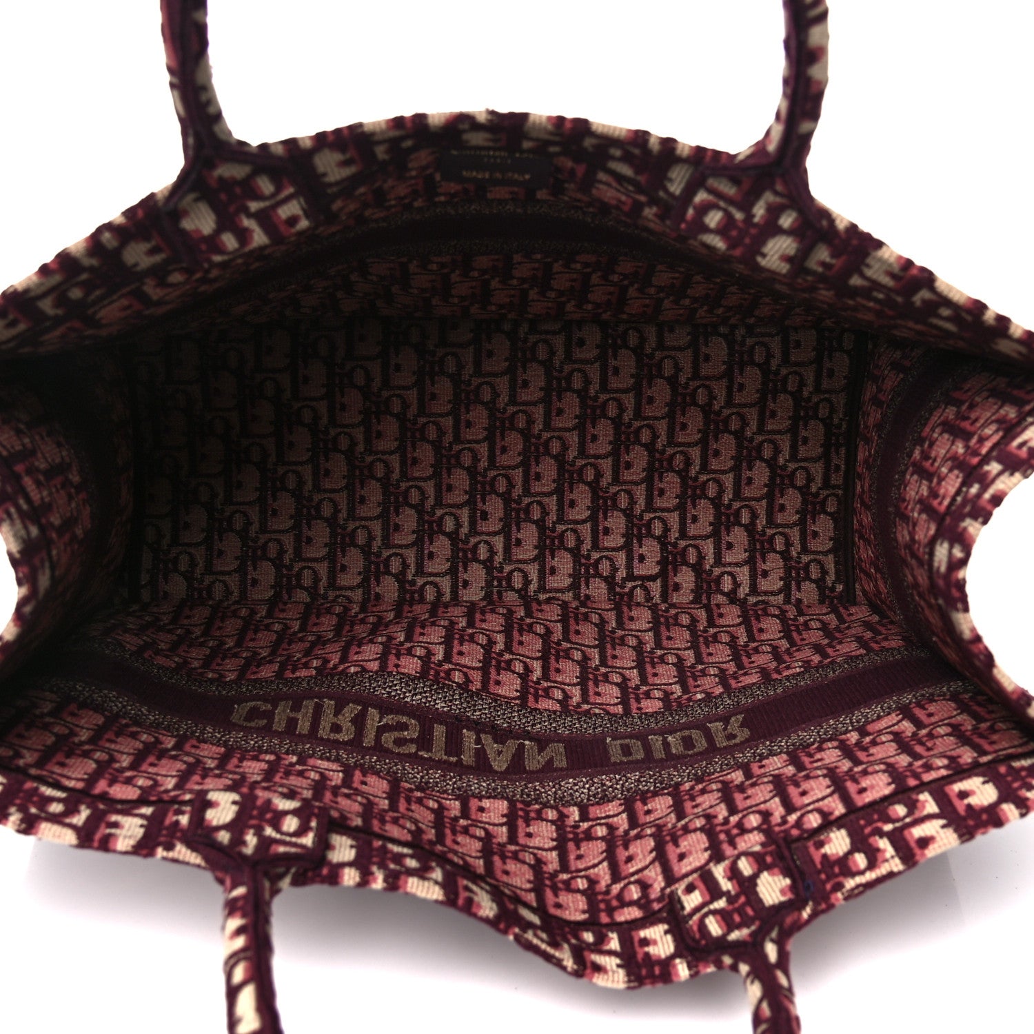Christian Dior Oblique Large Book Tote Burgundy Multicolor 917984