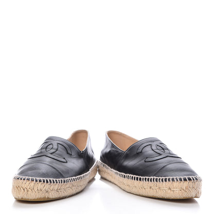 Chanel Lambskin CC Espadrilles 40 Black 6 of 13