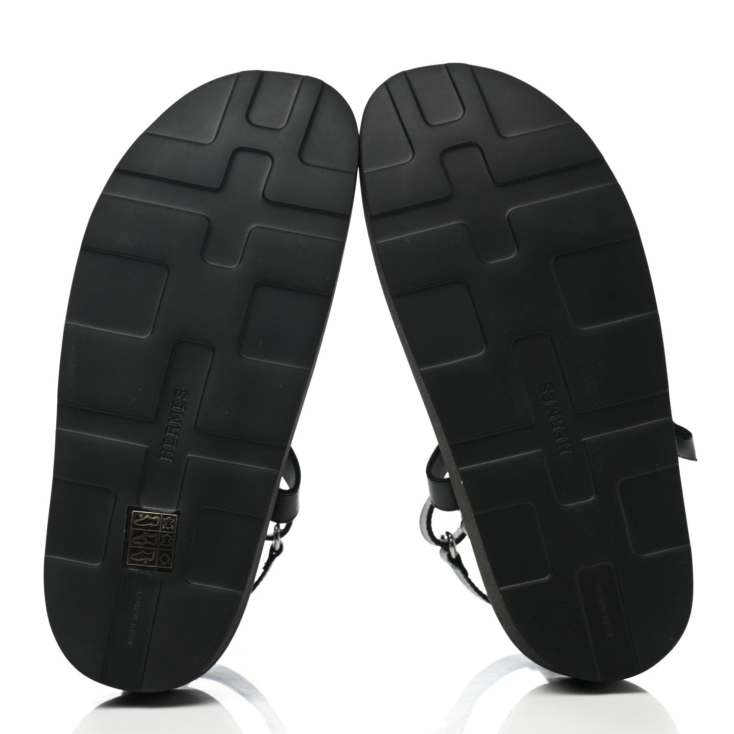 Hermes Calfskin Womens Enid Sandals 37 Black 5 of 9