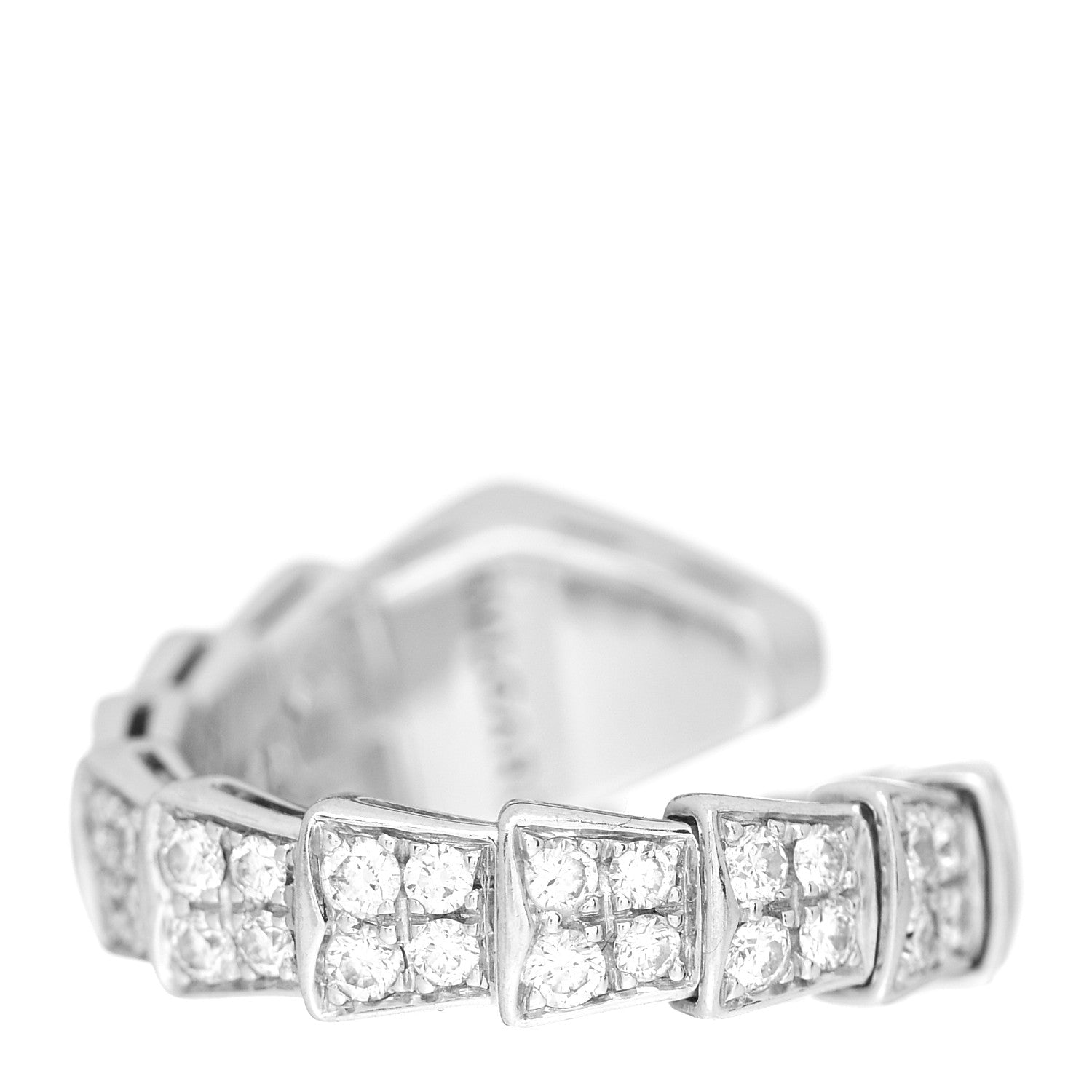 Bulgari 18K White Gold Diamond One-Coil Serpenti Viper Ring S 3 of 5