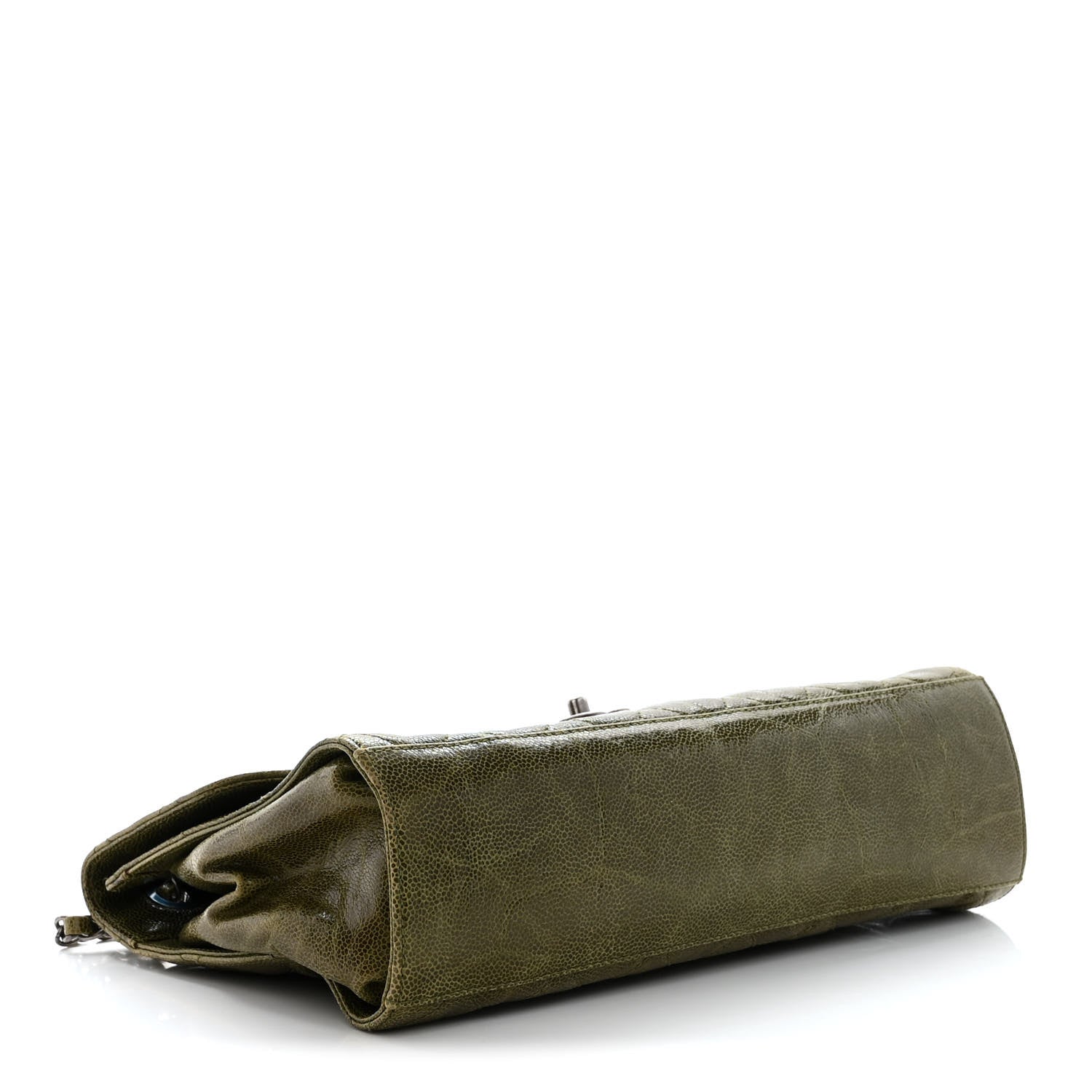 Chanel Crumpled Grained Calfskin Jumbo CC Crave Flap Green 4 of 16