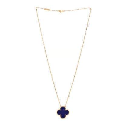 Van Cleef & Arpels 18K Yellow Gold Blue Sevres Porcelain Magic Alhambra Vendome Necklace 2 of 5