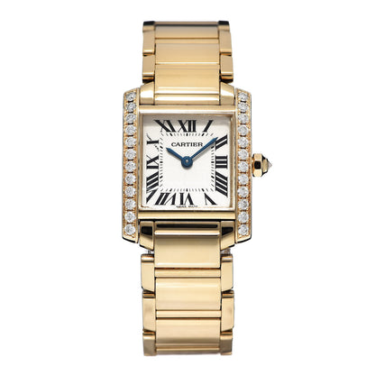 Cartier 18K Yellow Gold Diamond 20mm Tank Francaise Quartz Watch 1 of 8