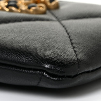 Chanel Lambskin Quilted Chanel 19 Zip Card Holder Wallet Black 9 of 10