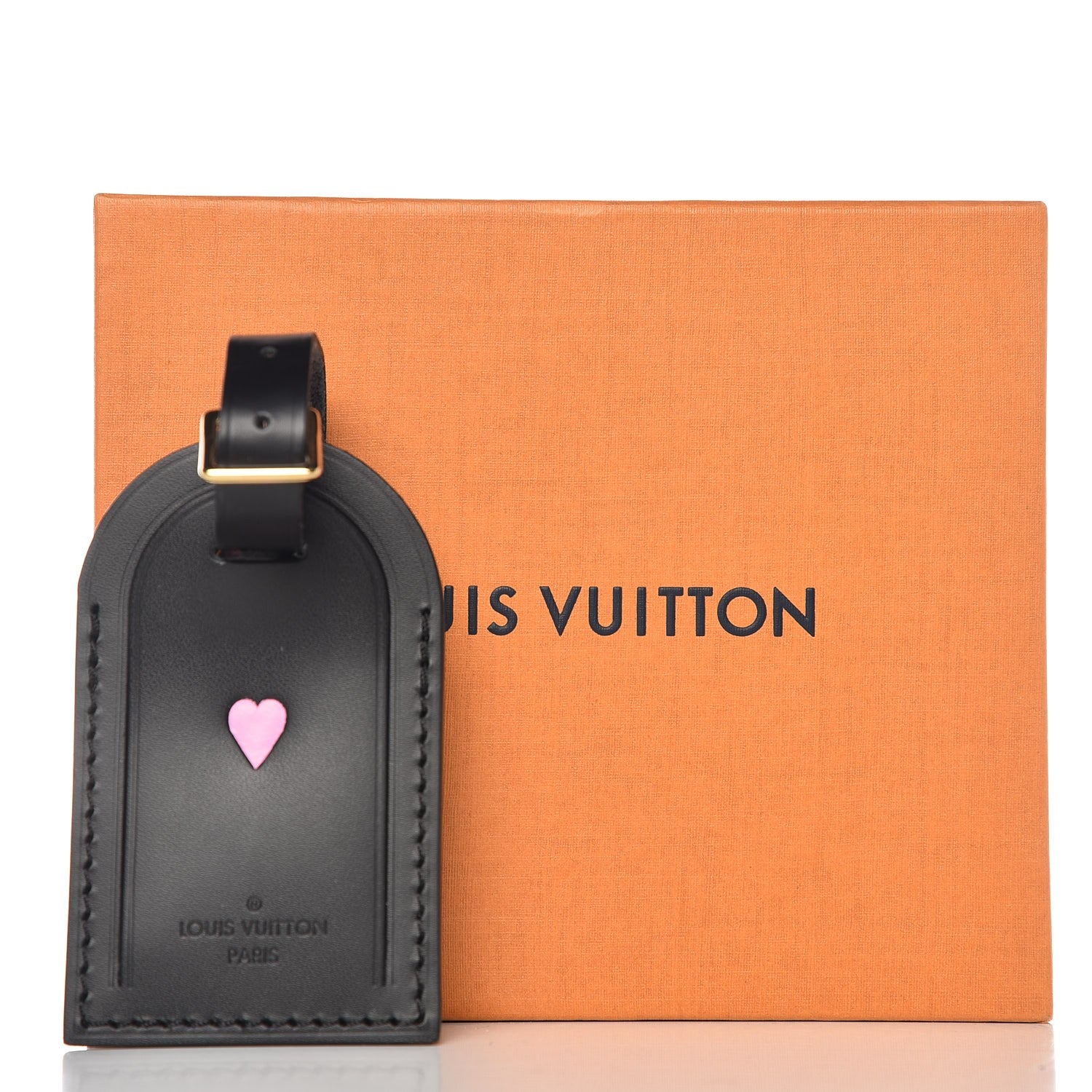 Louis Vuitton Calfskin Luggage Tag Black 4 of 4