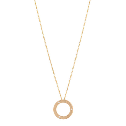 Cartier 18K Yellow Gold 3 Diamonds LOVE Pendant Necklace 1 of 4