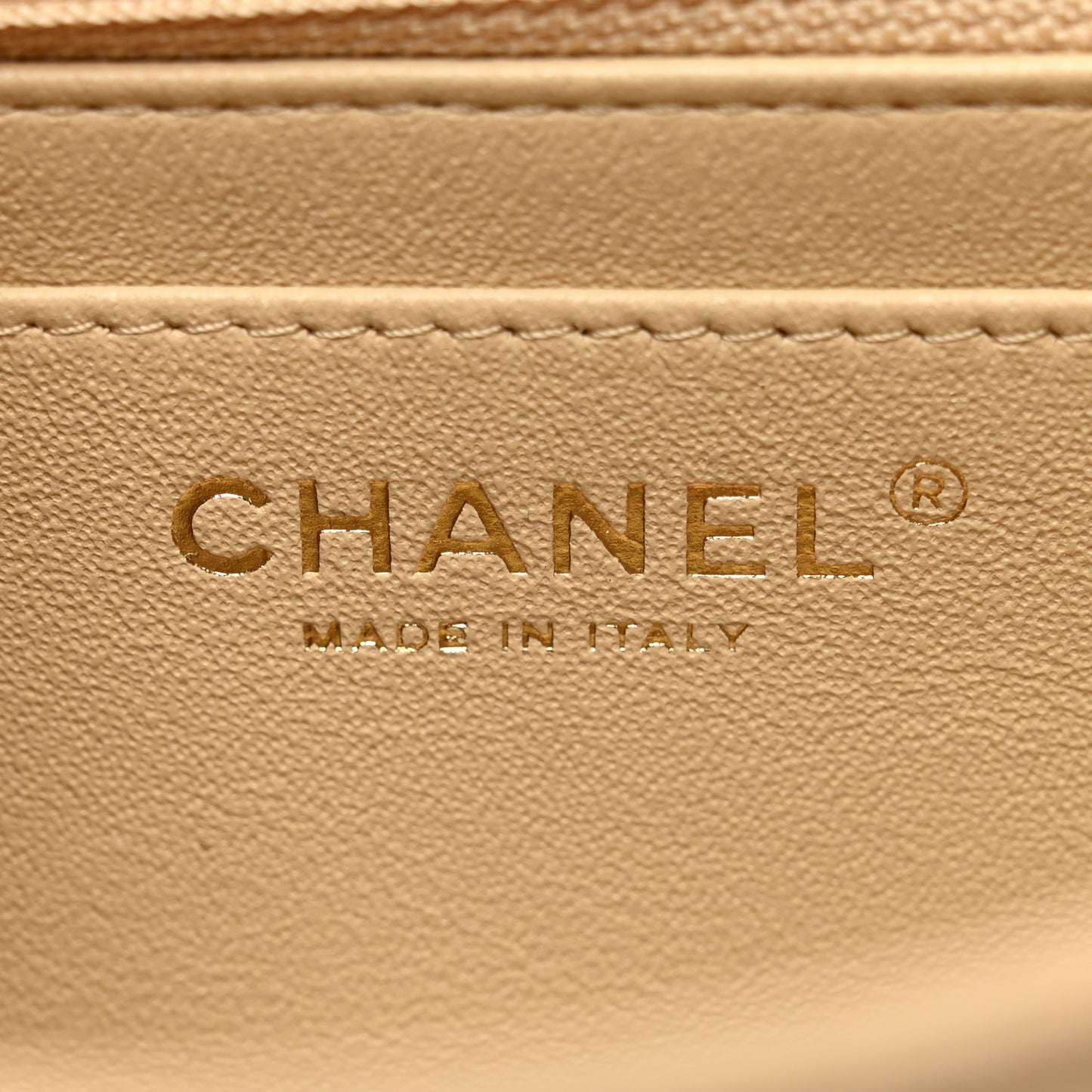 Lambskin Quilted Mini Rectangular Flap Beige