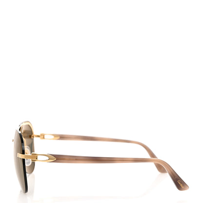 Cartier Mens Double Bridge Aviator Sunglasses Gold 3 of 8