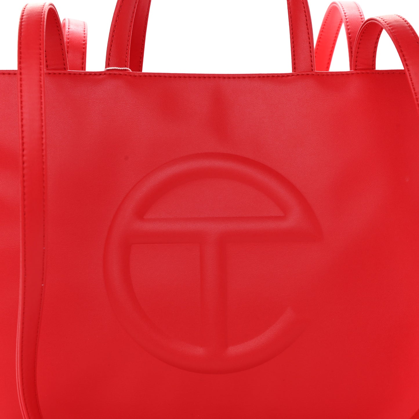 Vegan Leather Medium Shopping Bag Red