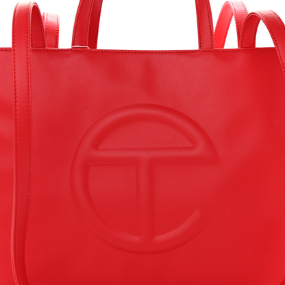 Telfar Vegan Leather Medium Shopping Bag Red 7 of 9