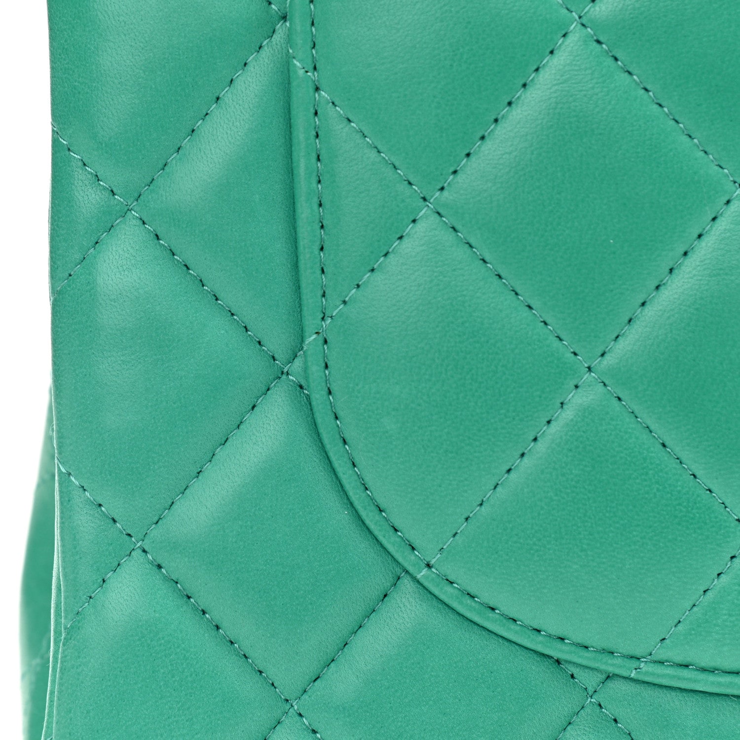 Chanel Lambskin Quilted Jumbo Double Flap Green 13 of 15